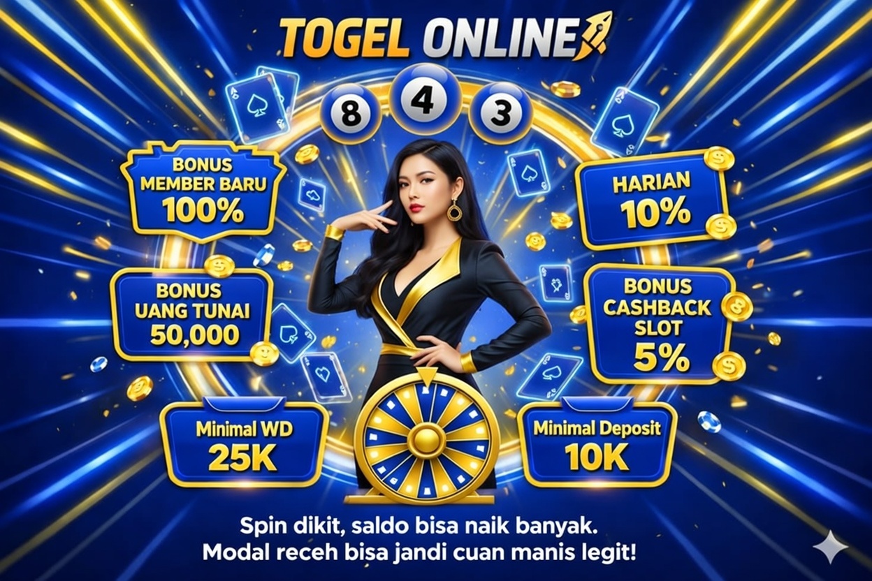 Ilustrasi angka-angka undian digital yang merepresentasikan permainan togel